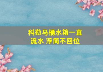 科勒马桶水箱一直流水 浮筒不回位